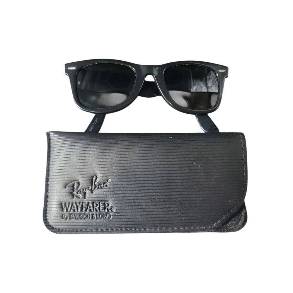 Vintage Ray Ban Wayfarer B & L 5022 Black W/ Case L2008 UYAS Risky Business